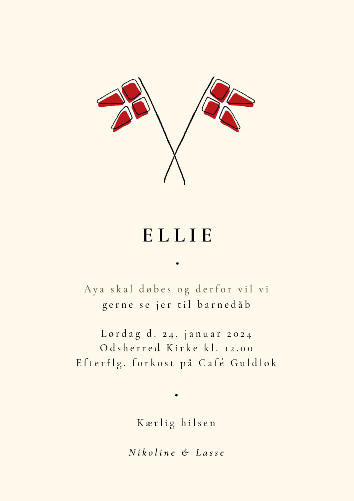 Invitationer - Ellie Barnedåb